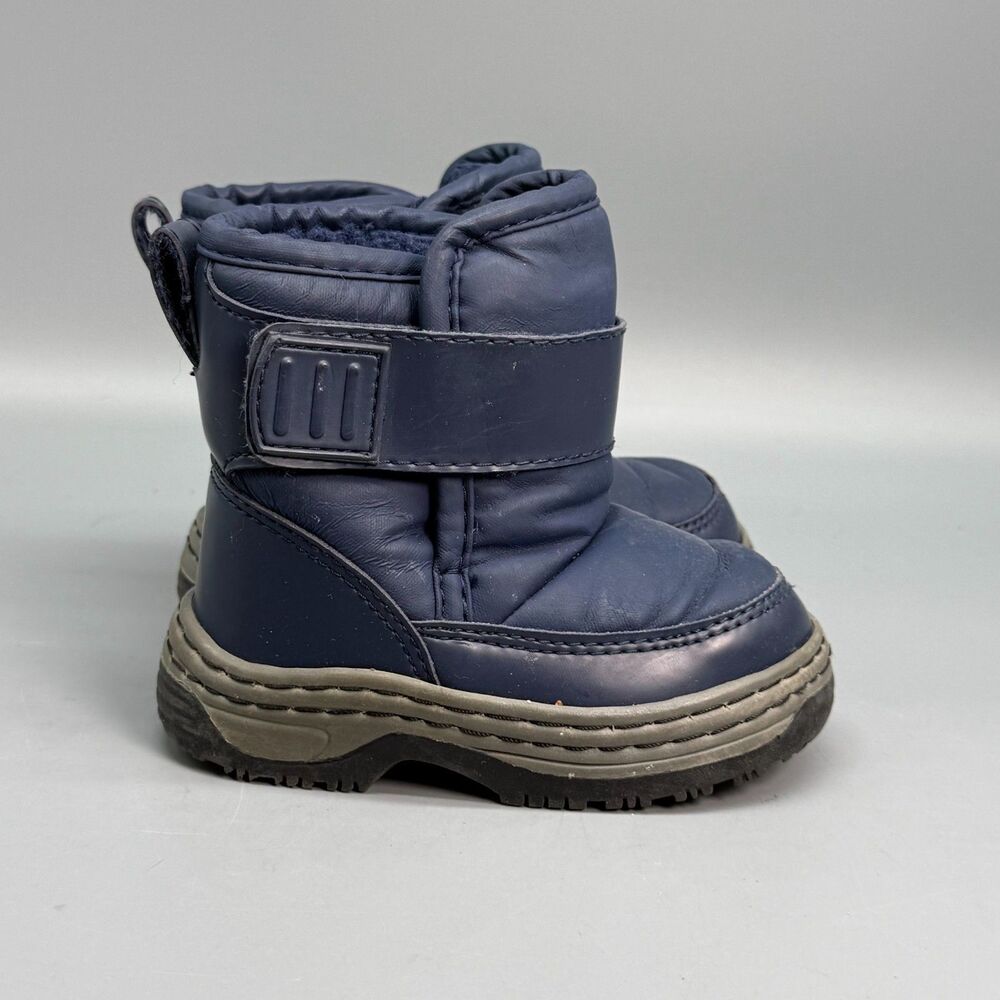 Circo Nectar Kids Size 5 Blue Hook & Loop Insulated Winter Rain Snow Boots Shoes